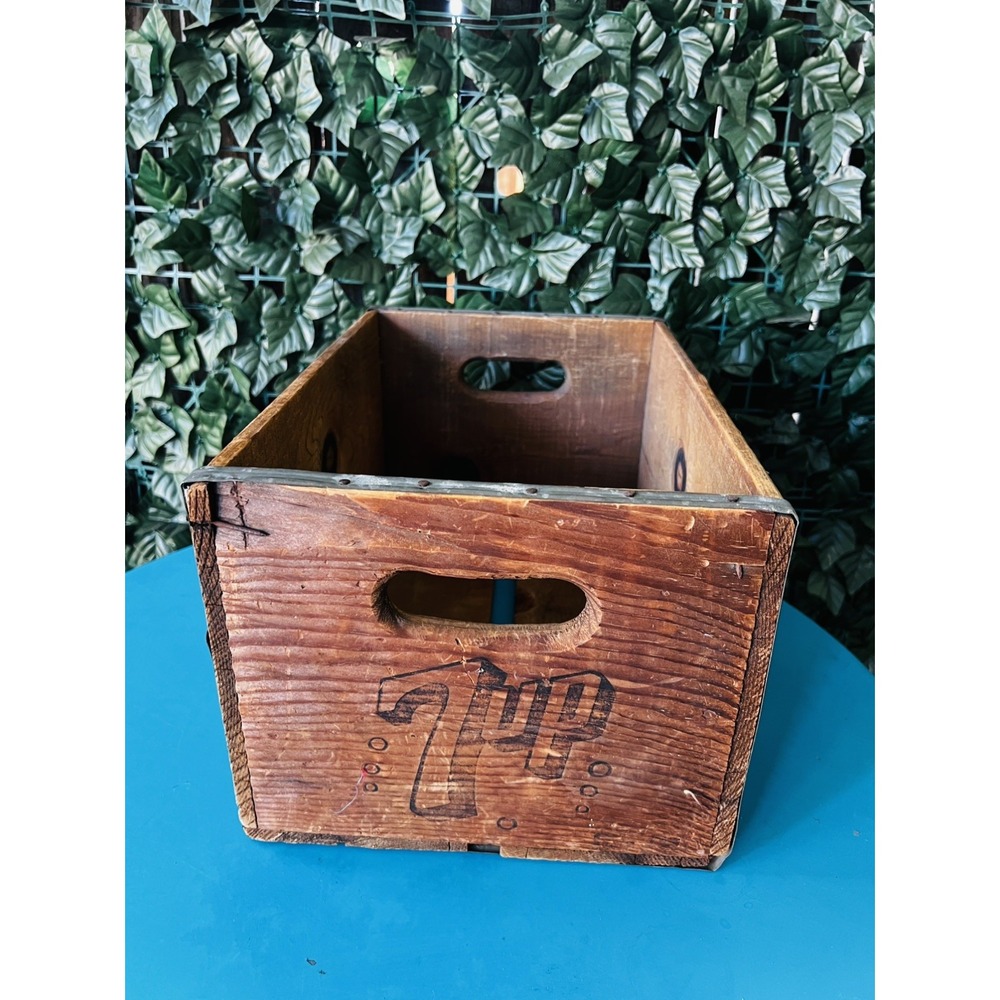 Vintage Wooden Soda Crate Seven Up 7-Up Wood Box Los Angeles California - Picture 5 of 9